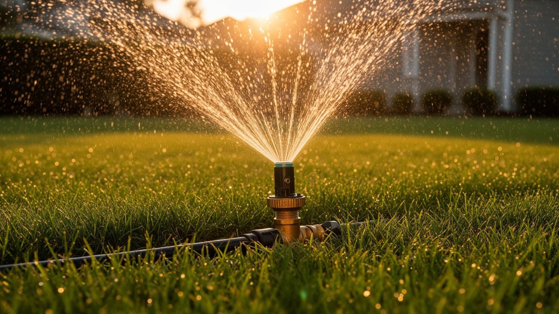 Sprinkler repair on a Plano lawn